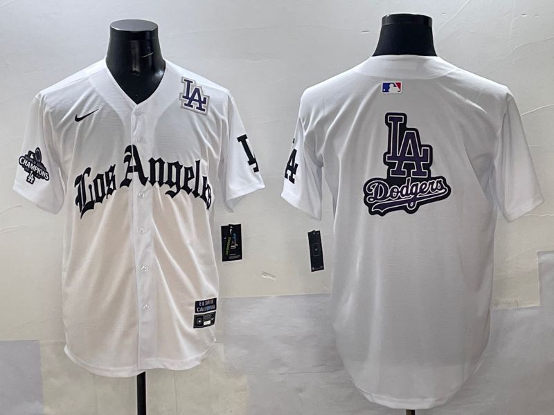 Men Los Angeles Dodgers Blank White Five generations Joint Name 2025 Nike MLB Jersey style 69